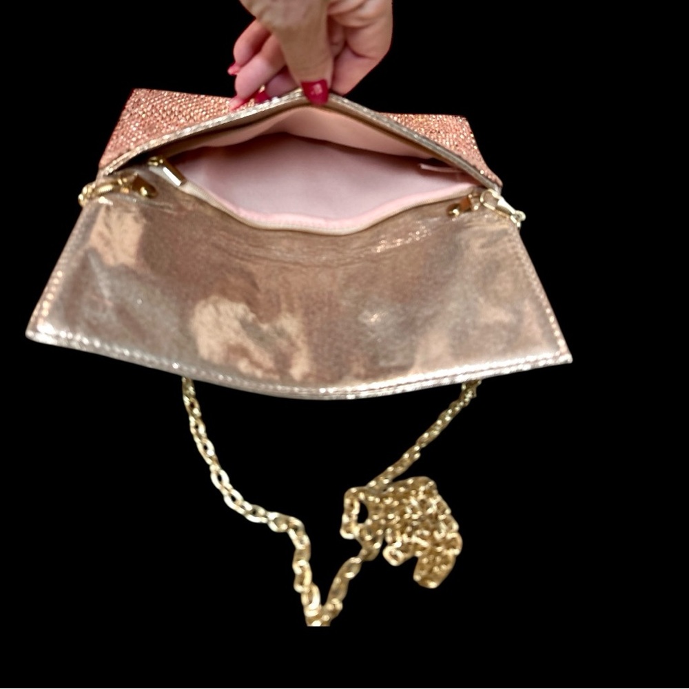 Luxurious Pink and Gold Evening Clutch